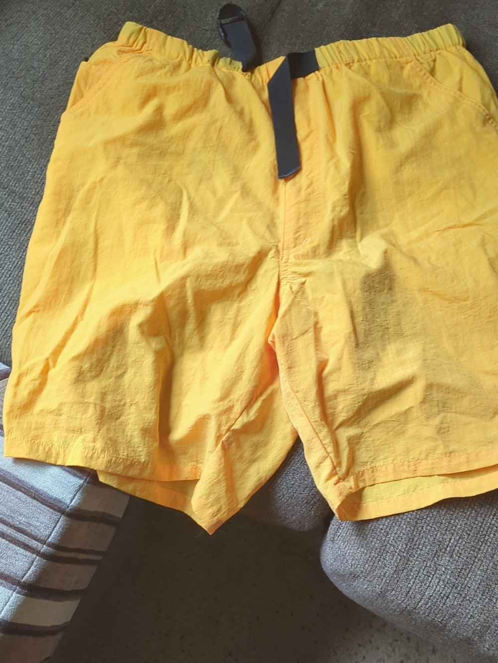 St. John's Bay Yellow Elastic Waist Shorts with Black Drawstring